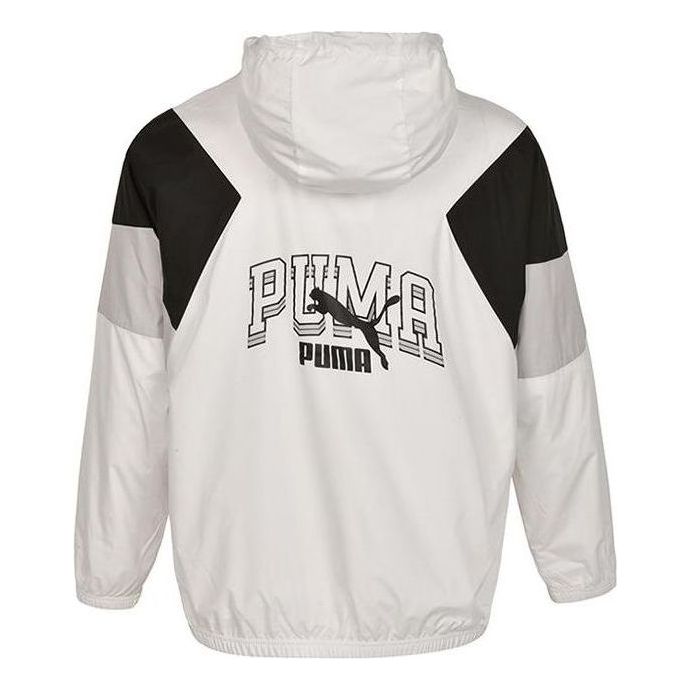 Vetrovka Puma Colorblock Logo Hooded Jacket Biela | 538603-02, 0