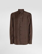 Dolce & Gabbana Martini Print Silk Twill Shirt