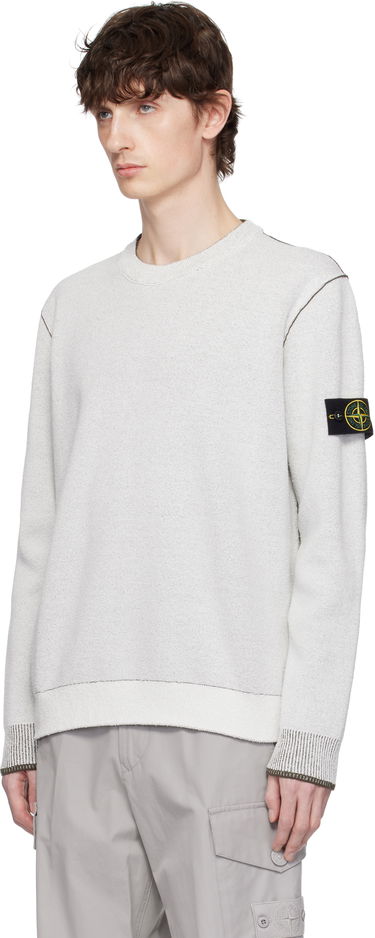 Sveter Stone Island Stone Island Double Face Cotton & Nylon Sweater Biela | K1S15 5100021 S00D9, 3