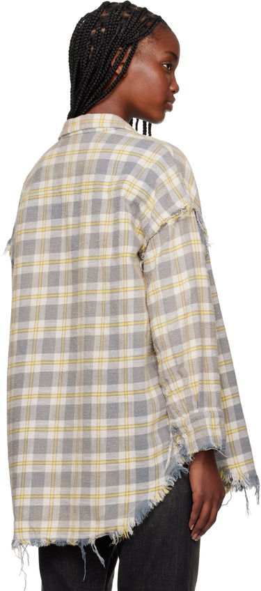 Košeľa R13 R13 Shredded Seam Drop Neck Shirt Šedá | R13WR075-R467B, 2