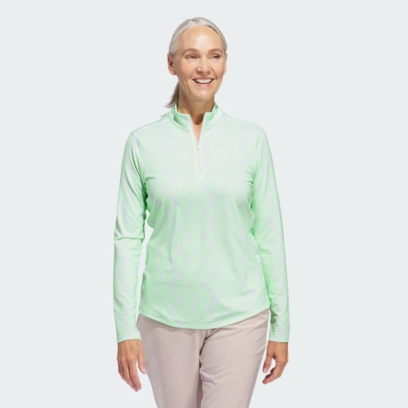 Mikina adidas Performance Ultimate365 Printed Quarter-Zip Mock Zelené | IP8698