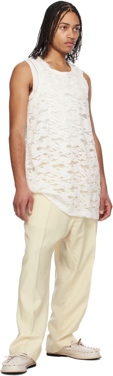 Tielko Comme des Garçons Homme Plus Raschel Lace Tank Top Biela | PO-T039-051, 3