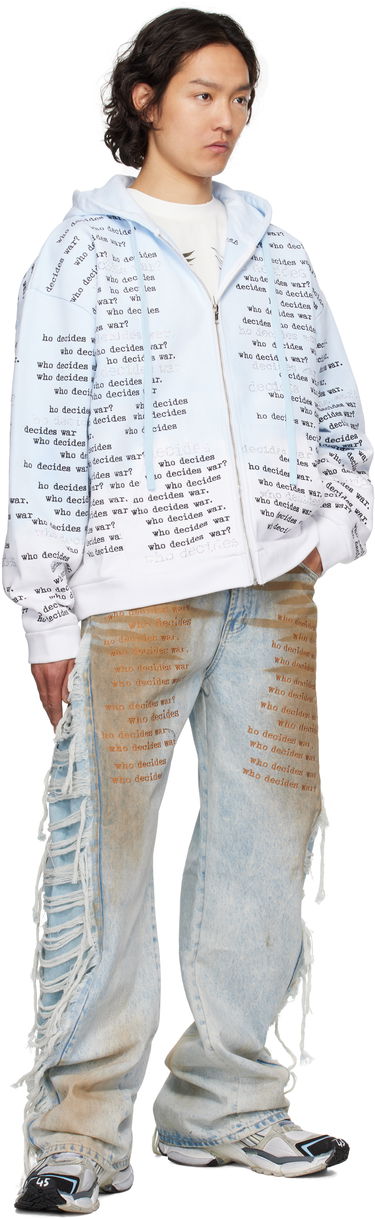 Mikina Who Decides War Who Decides War WDW Scripture Zip-Up Hoodie Modrá | 1110570008SS25, 3