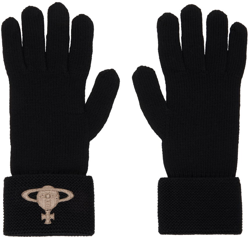 Rukavice Vivienne Westwood Embroidered Orb Gloves Čierna | 8202002M-K002S-OL, 0
