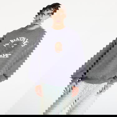 Mikina BAPE Garment Dye College Relaxed Fit Crewneck Sweatshirt Šedá | 001SWL801308MCHA, 0