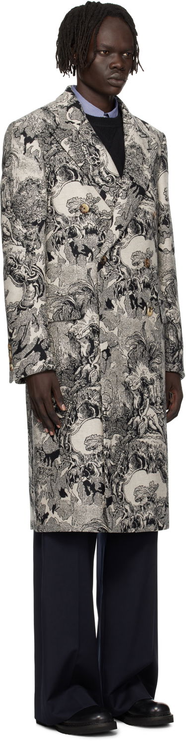 Kabáty Vivienne Westwood Vivienne Westwood Classic Double-Breasted Toile Print Coat Béžová | 2201000H-W017B-, 1