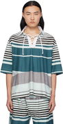 Craig Green Striped Lace-Up Polo