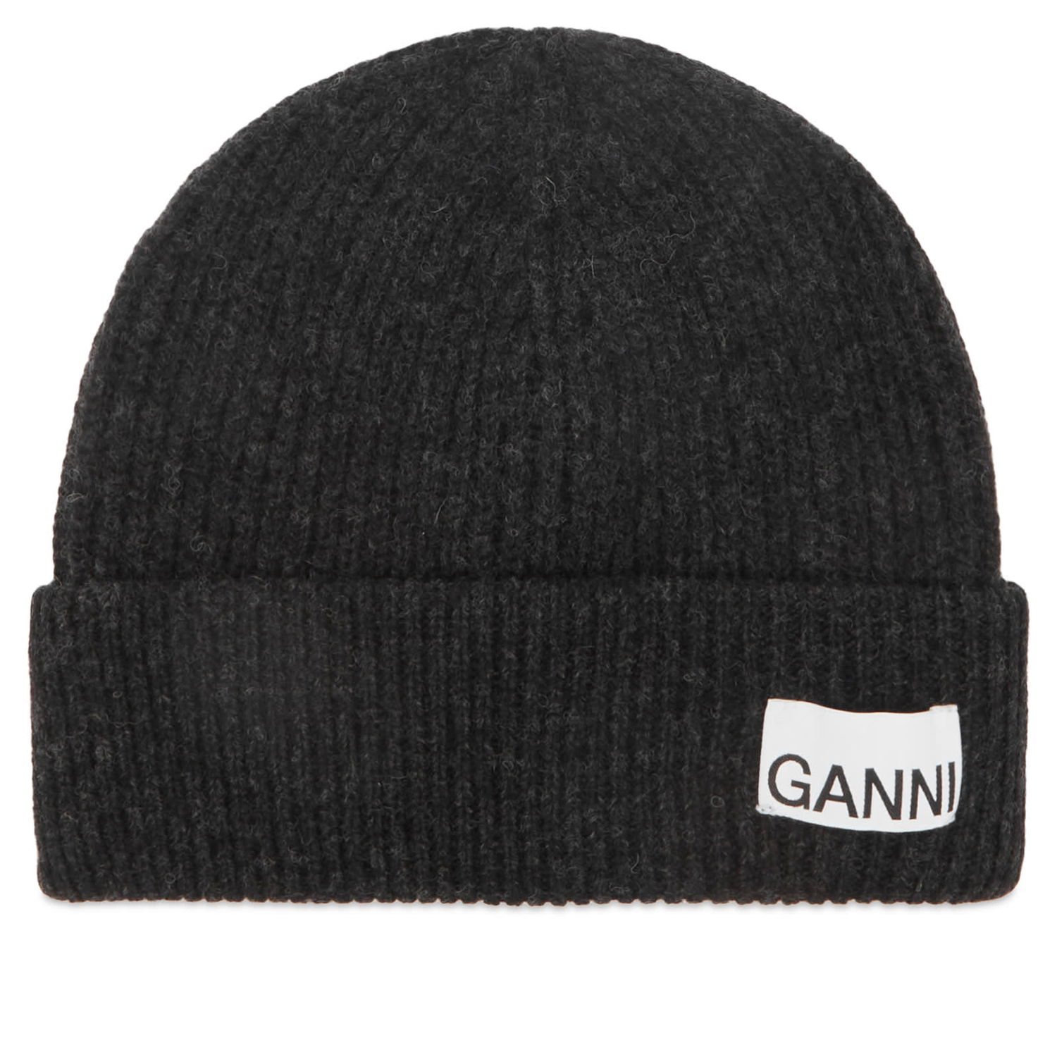 Kulicha GANNI Light Structured Rib Knit Beanie Čierna | A5118-PHANTOM, 0