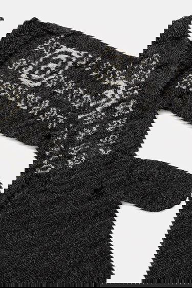 Rukavice Maison Margiela MM6 Maison Margiela Wool Knitted Gloves with Signature Numbers Print Šedá | S52TS0043.M13135.855, 1