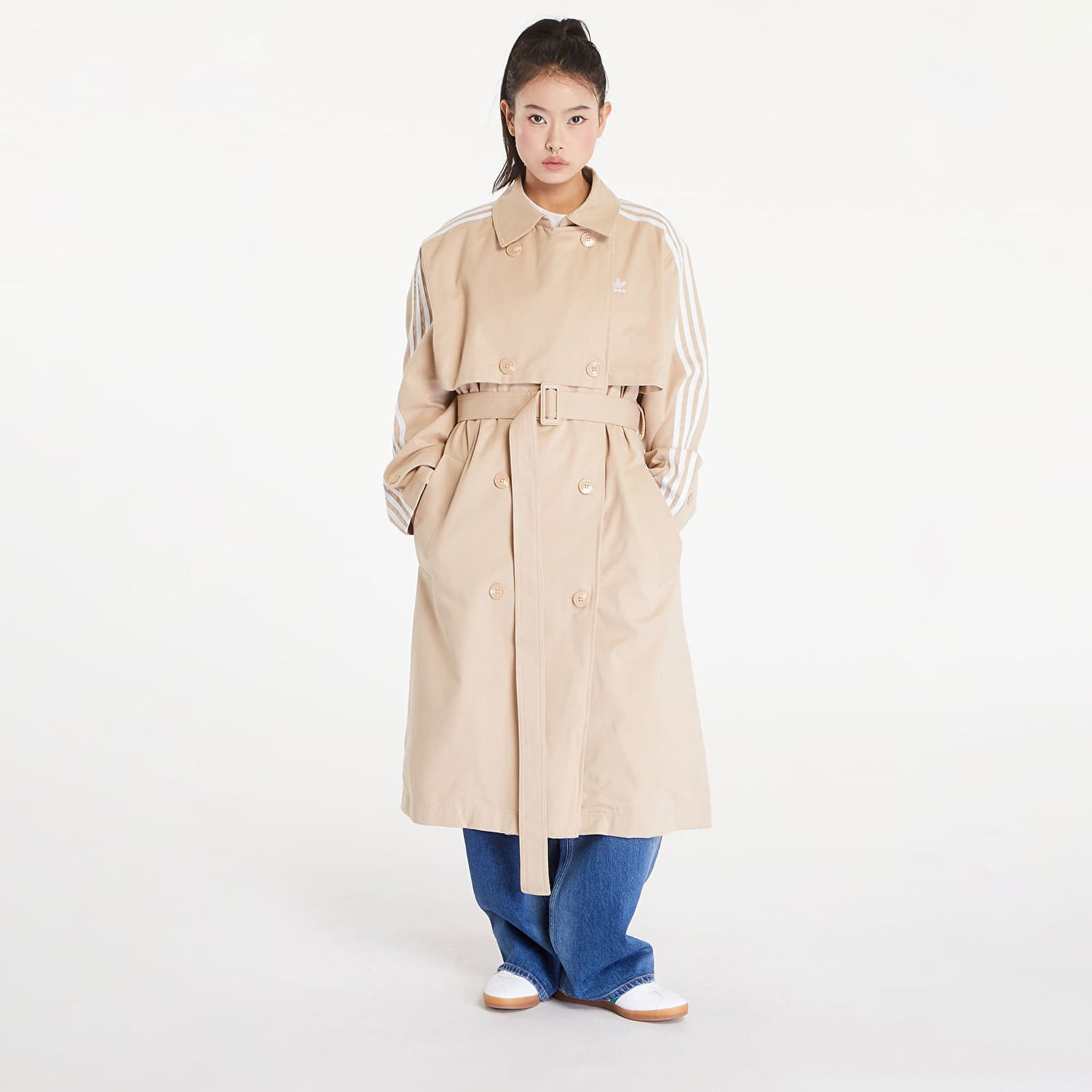 Trenčkot adidas Originals Trench Coat Twill Magic Beige W Béžová | IZ0382, 0
