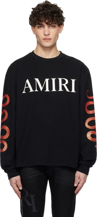 Tričko AMIRI Snake Print Longsleeve T-Shirt Čierna | AMJYTE1156, 0