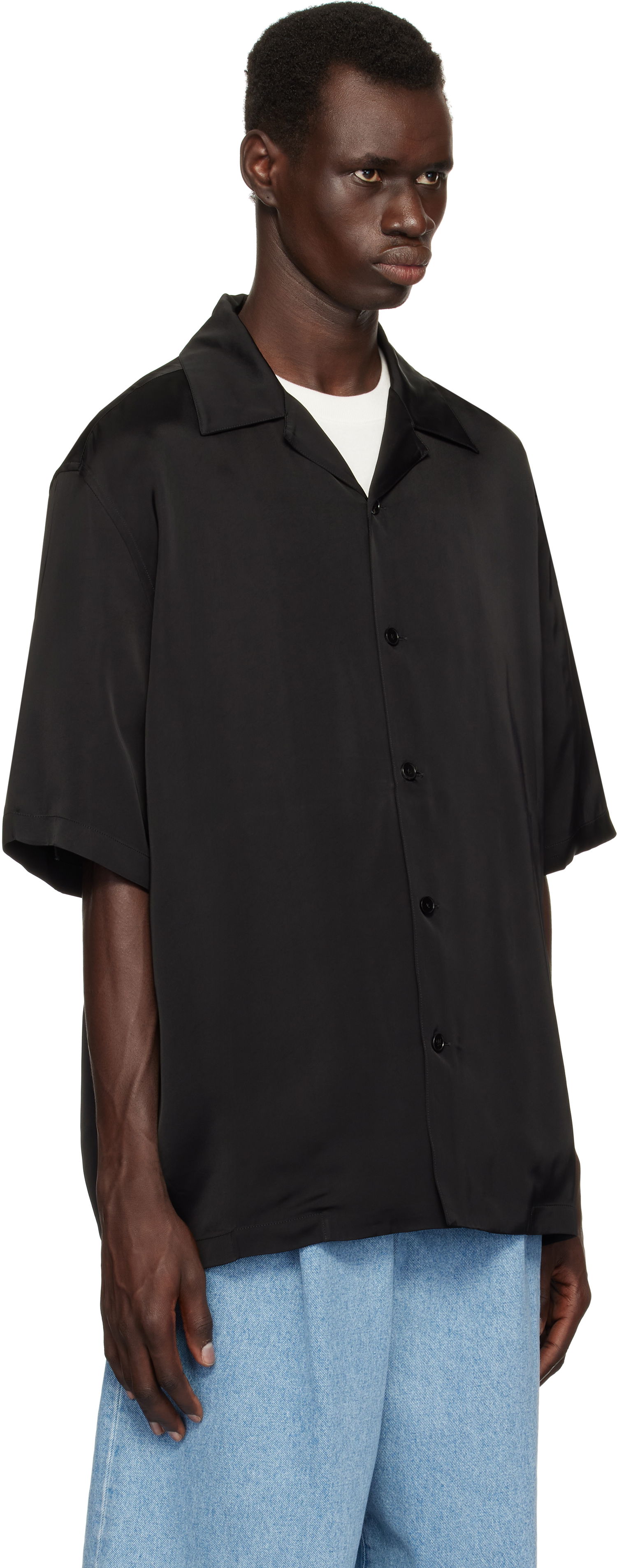 Košeľa Jil Sander Jil Sander Satin Short Sleeve Shirt Čierna | J23DL0107_J65022, 1