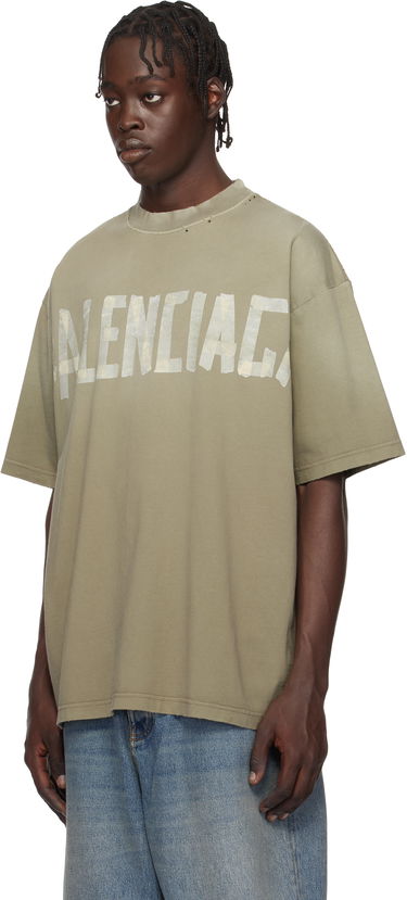 Tričko Balenciaga New Tape Type Medium Fit T-Shirt Zelené | 739784TOVA9, 3