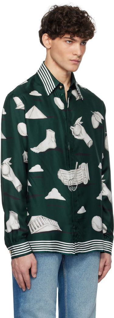 Košeľa Casablanca Classic Collar Long Sleeve Shirt with Print Zelené | U-MPS25-SH-021-02, 1