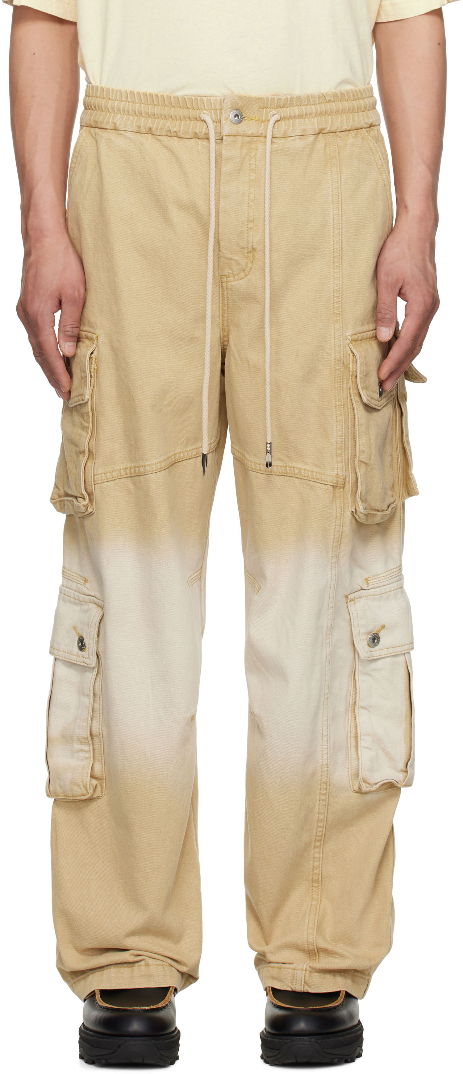 Cargo nohavice Feng Chen Wang Feng Chen Wang Gradient Denim Cargo Pants Béžová | FENG19TR22, 0