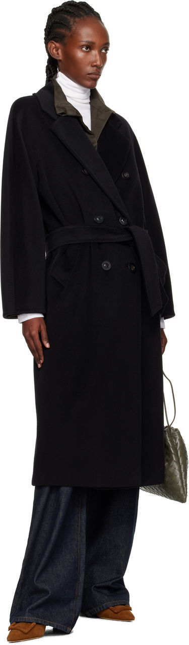 Kabáty Max Mara Max Mara Madame Double-Breasted Wool Coat Čierna | 2521018011600, 3