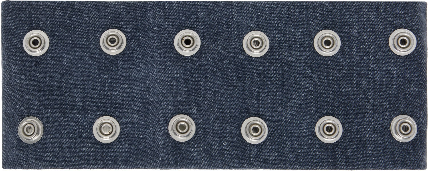 Náhrdelník Rick Owens DRKSHDW Concordians Strobe Denim Snap Button Neck Band Choker Navy | DA02E7475 DGY, 0