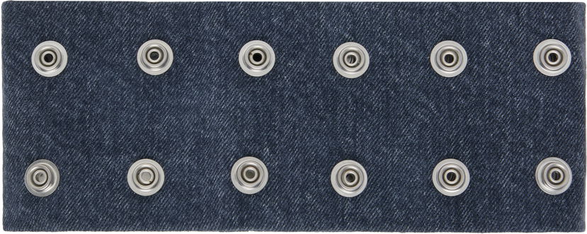 Náhrdelník Rick Owens DRKSHDW Concordians Strobe Denim Snap Button Neck Band Choker Navy | DA02E7475 DGY