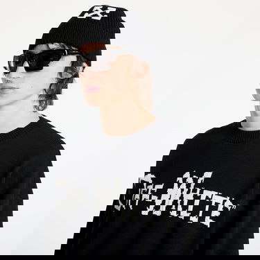 Sveter Off-White Black Knit Crewneck Sweater with Quote Print Čierna | OMHE20AS25KNI001100B, 1