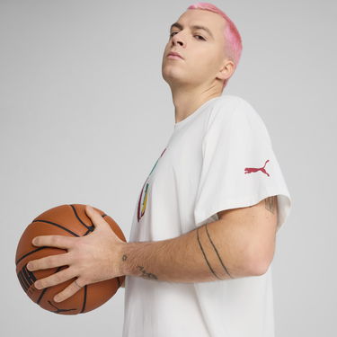 Tričko Puma Dylan Exhibit Basketball T-Shirt Biela | 630673_01, 4