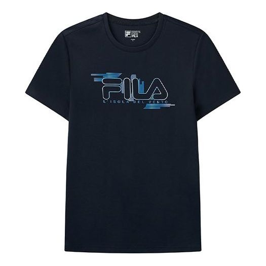 Tričko FILA Loose Knit Graphic Short Sleeve T-Shirt Navy | F11M122102F-NV