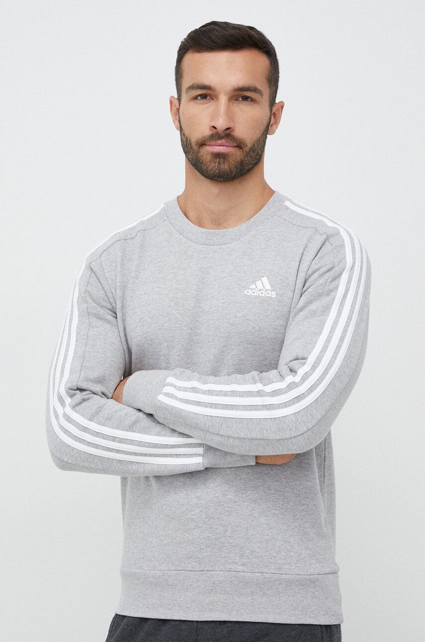 Mikina adidas Originals French Terry 3-Stripes Sweatshirt Šedá | IC9319, 0