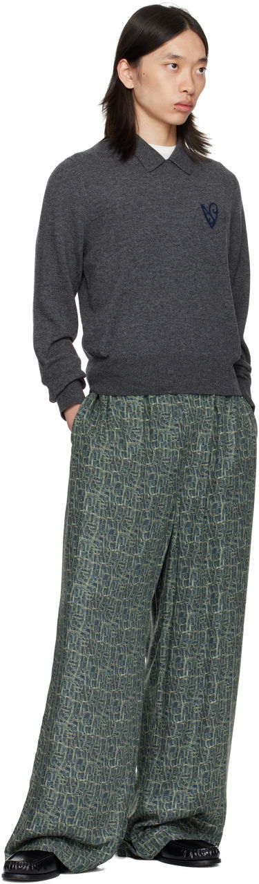 Sveter Acne Studios Acne Studios Yak Wool Polo Sweater Šedá | B60380-, 3