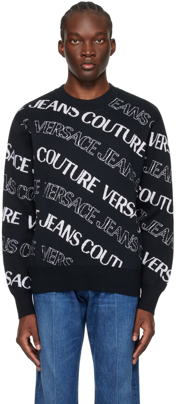 Sveter Versace Wave Sweater Čierna | E76GAFM50_ECMN35, 0