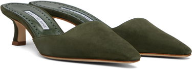 Starostlivosť o obuv Manolo Blahnik Manolo Blahnik Moiramu Suede Mules Zelené | 225-1957-0003, 3