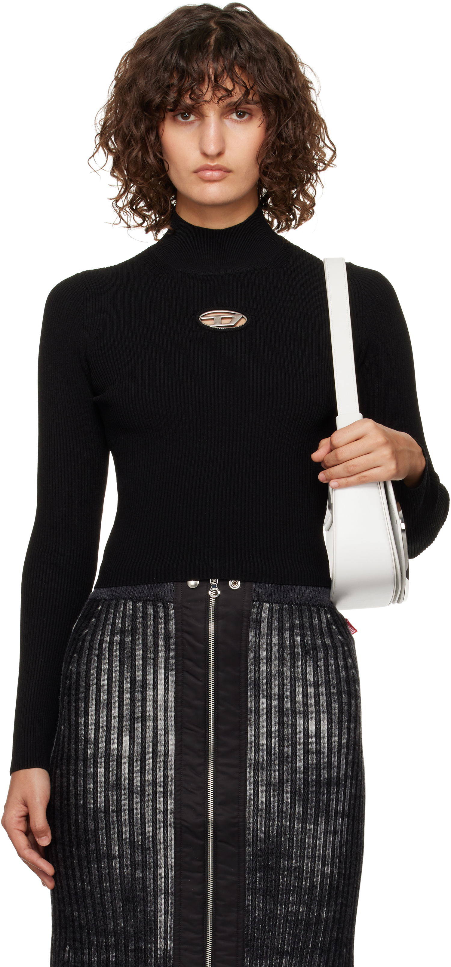Sveter Diesel Fitted Cutout Detail Sweater Čierna | A14187 0DLAX, 0