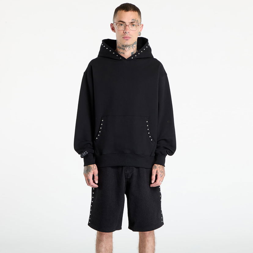 Mikina Pleasures PLEASURES Daft Club Lucky Studded Hoodie Čierna | P25DP004-BLACK