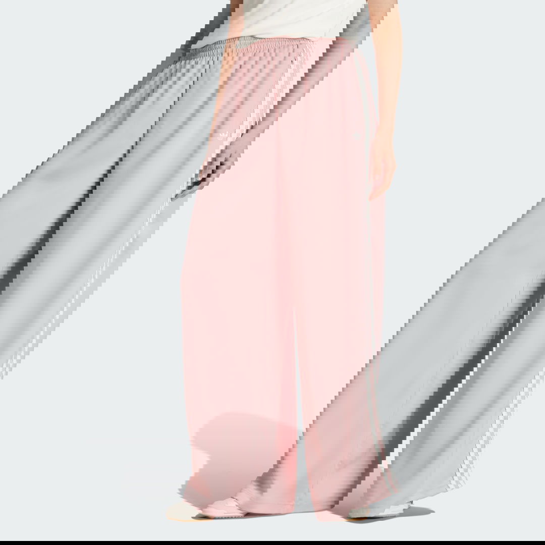 Nohavice adidas Originals adidas Originals Satin Wide Leg Pants with Ruffle 3-Stripes Ružová | KC8815, 0