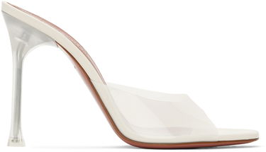 Doplnky Amina Muaddi Amina Muaddi Alexa Glass Slipper 105 Heeled Sandals Biela | ALEXA GLASS SLIPPER 105 SR PVC, 0