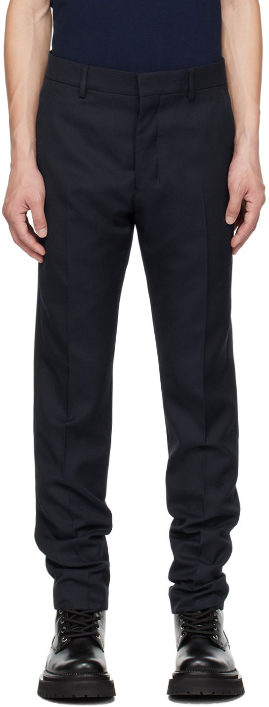 Nohavice AMI Cigarette Fit Trousers Navy | HTR004.PL0012, 0