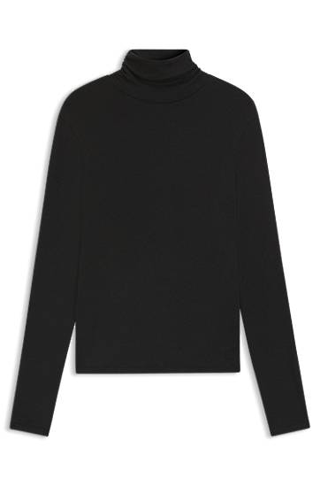 Sveter BOSS Stretch Jersey Rollneck Long-Sleeve Top Čierna | 50548098