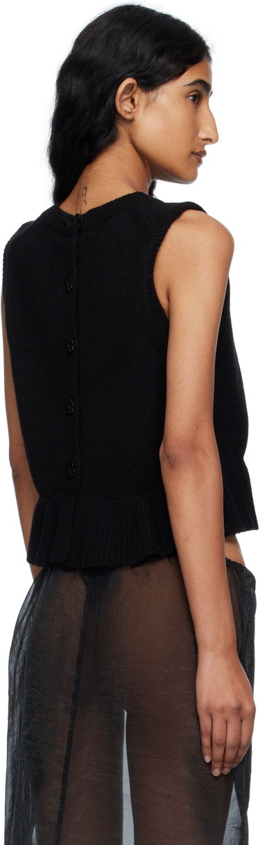 Vesta Cecilie Bahnsen Cecilie Bahnsen Bill Knit Ruffle Hem Vest Čierna | 2.25KNI53003 BILL VEST, 2