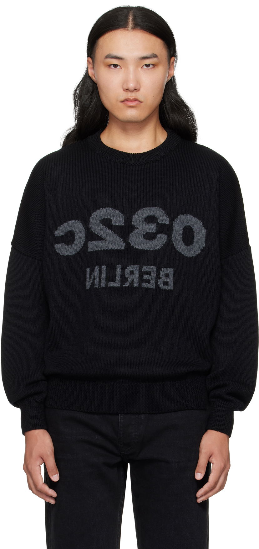 Sveter 032C 032c Selfie Knit Sweater Čierna | F25-URK-1511-000
