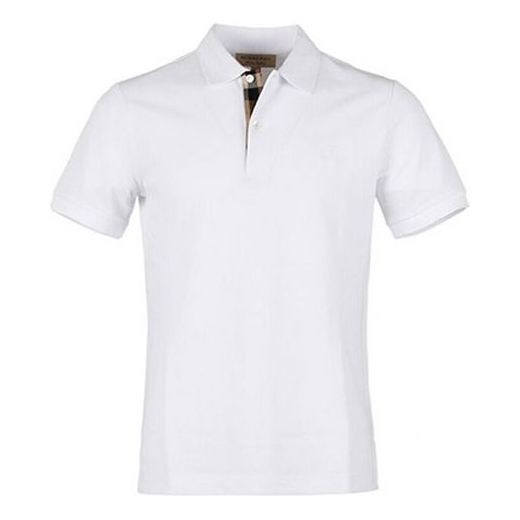 Polo tričko Burberry Short Sleeve Polo with Lapel Biela | 80045791