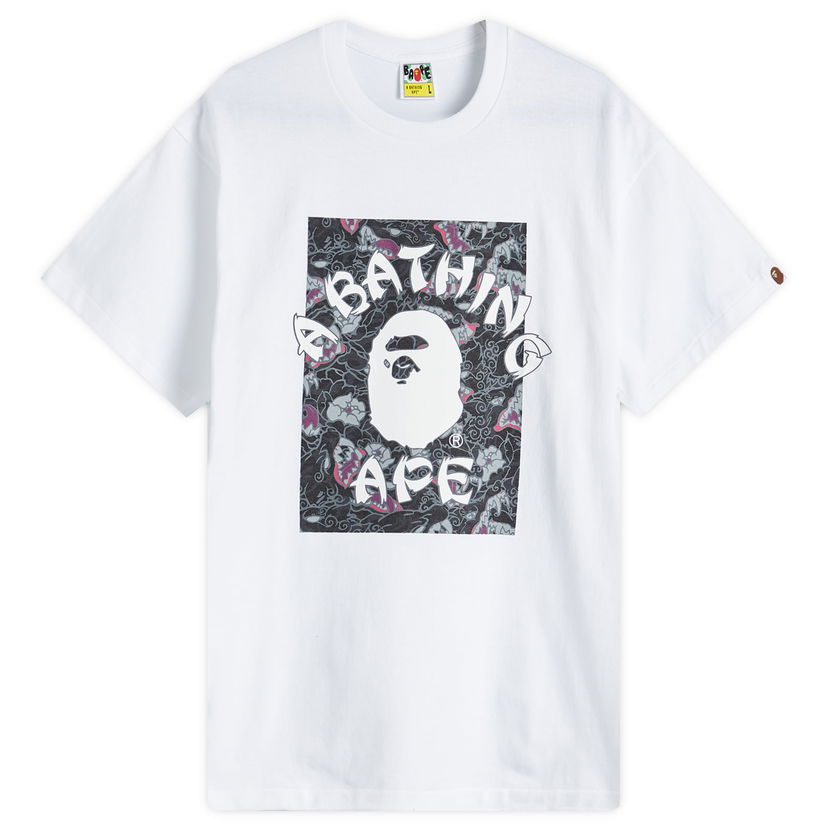 Tričko BAPE Japanese Tattoo Camo College T-Shirt Biela | 001TEK801027M-WH2