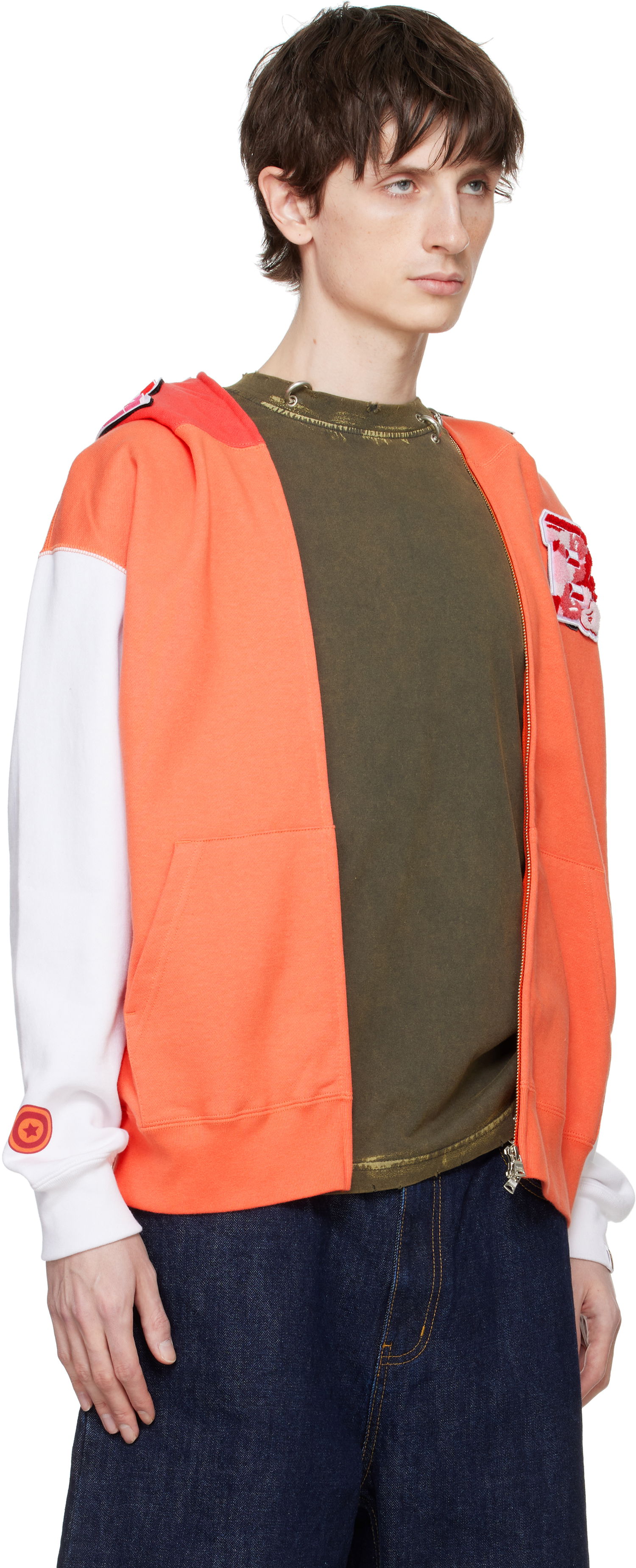 Mikina BAPE Shark Full Zip Hoodie Oranžová | 001ZPK701307M, 1