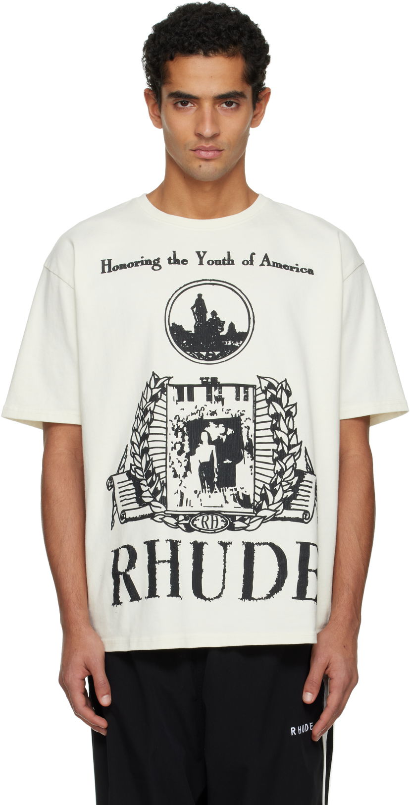 Tričko Rhude Graphic Print 'Youth Of America' T-shirt Biela | RHFW25TT06012