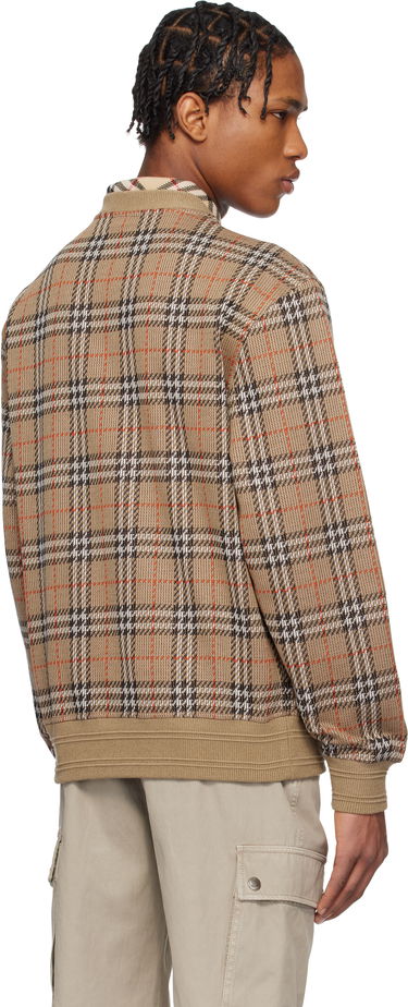 Sveter Burberry Burberry Check Cotton Blend Sweater Hnedá | 8102882, 2