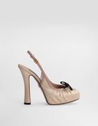 Dolce & Gabbana Satin Slingbacks with Bow Detail