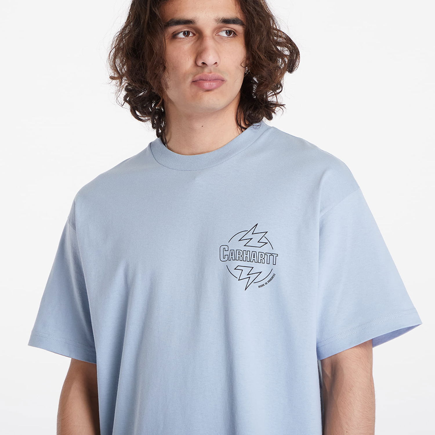 Tričko Carhartt WIP Ablaze T-Shirt - Misty Sky/Black Modrá | I033639-13GXX, 1