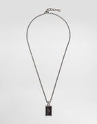 Dolce & Gabbana Metal Chain Necklace with Logo Pendant