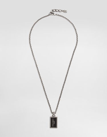 Náhrdelník Dolce & Gabbana Dolce & Gabbana Metal Chain Necklace with Logo Pendant Metalická | WNR1D1W1111G7657, 0
