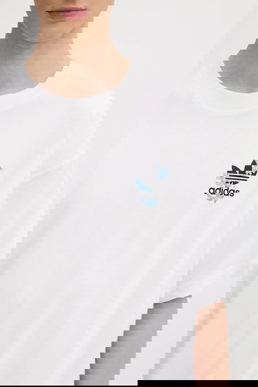 Tričko adidas Performance Florals Logo Oversized T-Shirt Biela | KE6586, 3