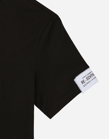 Tričko Dolce & Gabbana Cotton Round-neck T-shirt With Patch Čierna | G8QI4TFU7EQN0000, 3