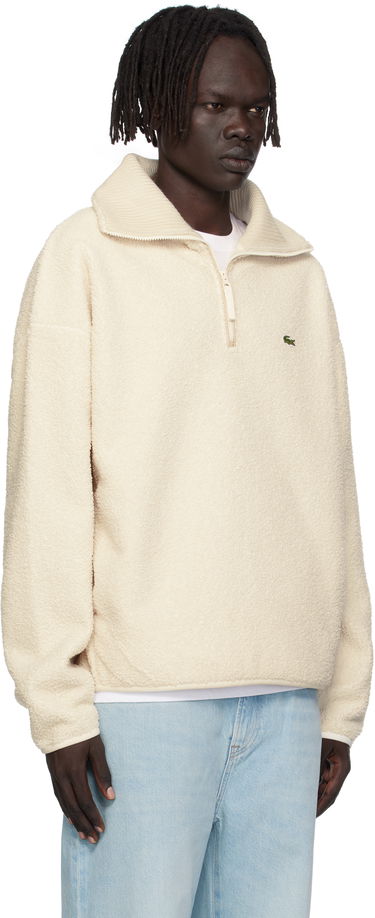 Mikina Lacoste Lacoste High Zipped Neck Sweatshirt Béžová | SH5500_XFJ, 1