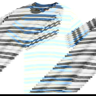 Tričko BEAMS Beams Plus Multi Stripe Pocket T-Shirt, Size Large Modrá | 3804-0087-156-70, 0